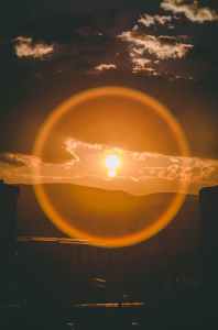 focus photography of sun