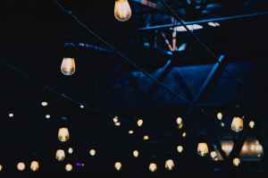 turned on white light bulbs