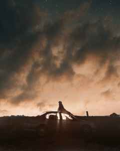 silhouette photography of vehicle